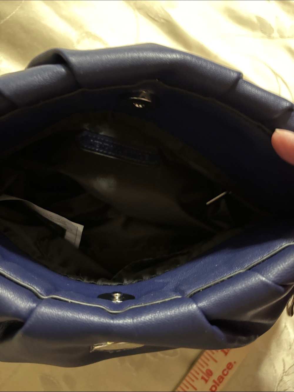 Kendall & Kylie Navy Blue Leather Chain-Handle Shoulder Bag - Picture 7 of 7
